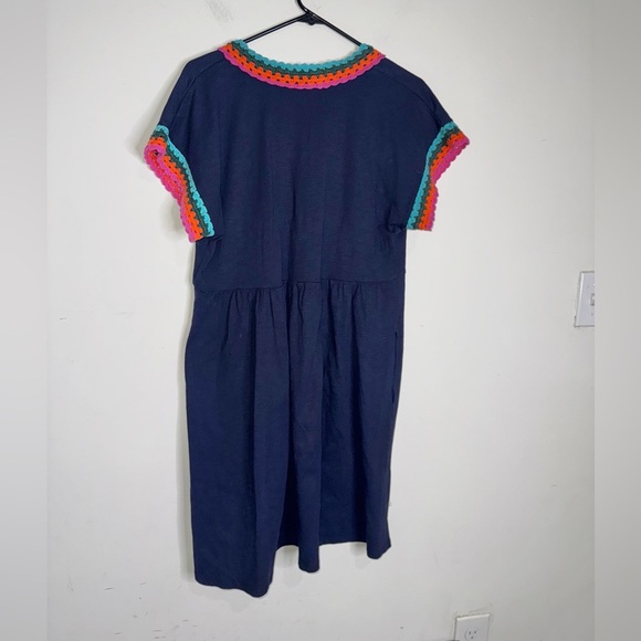 Boden Blue Women’s Crochet Trim Jersey Sumner Dress - Picture 2 of 9